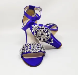 Purple Wedding Shoes with Crystal Front and Heel