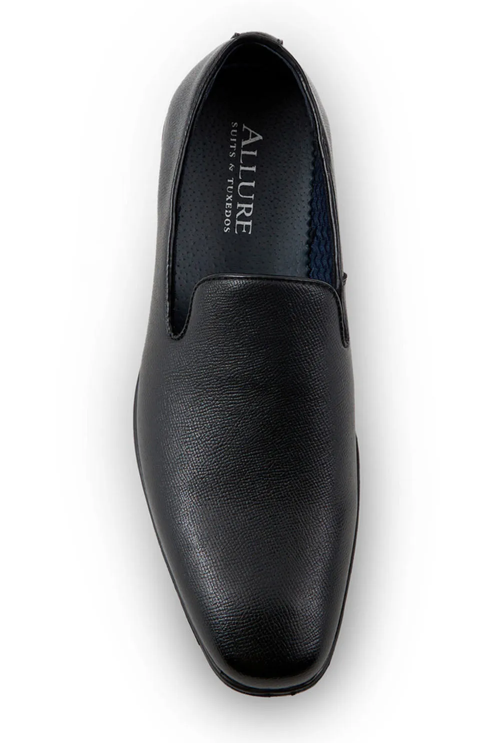 "Allure Slip On" Black Leather Tuxedo Shoes