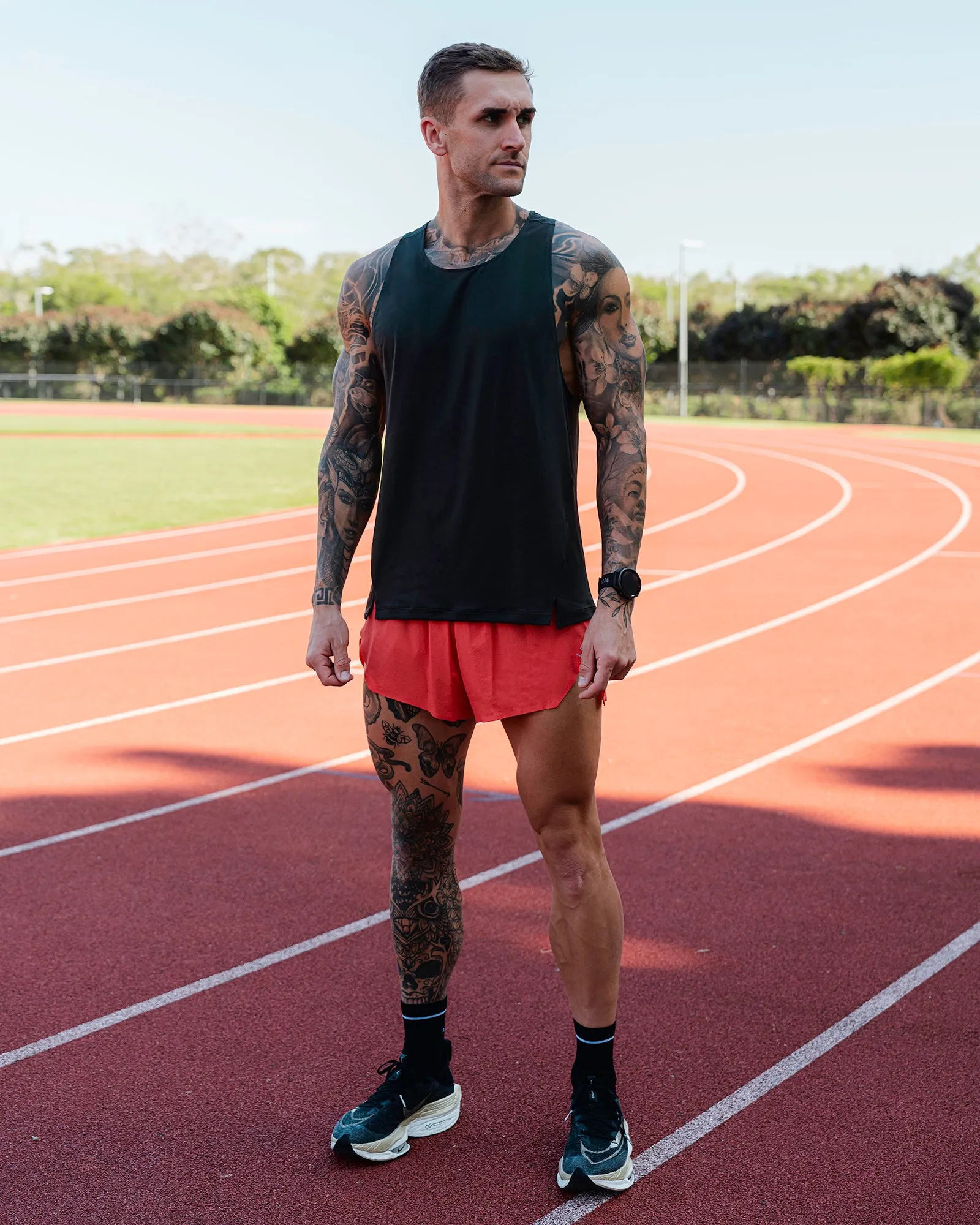 Race Day 3" Lined Running Shorts - Cayenne