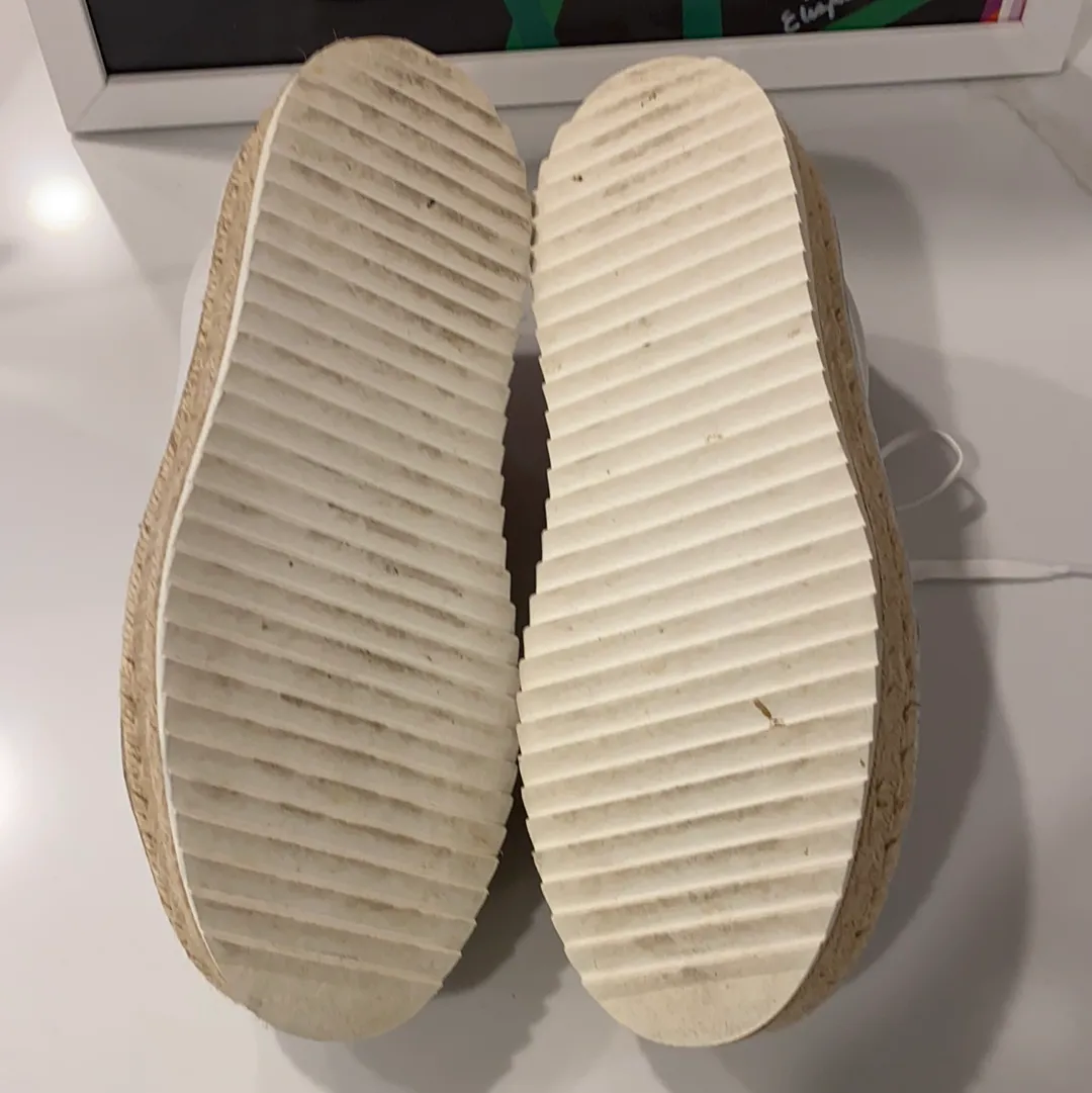 Rag & Bone White Leather Platform Sneaker with Rubber Sole