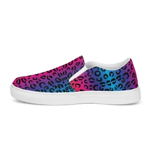 Rainbow leopard Men’s slip-on canvas shoes