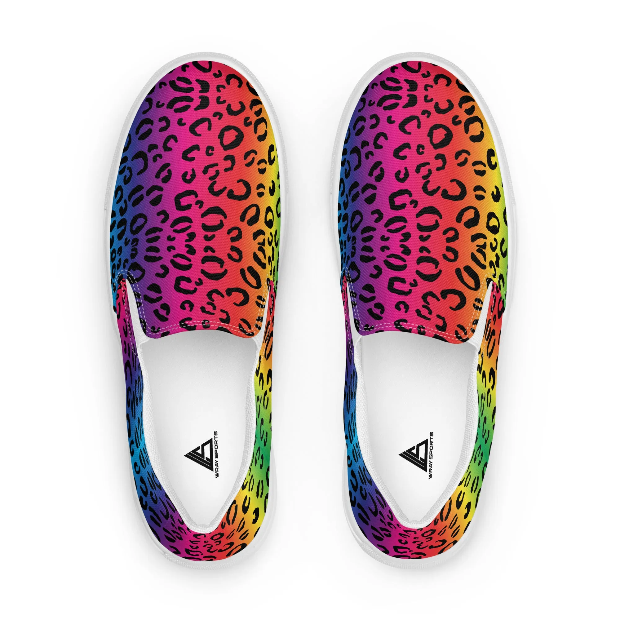 Rainbow leopard Men’s slip-on canvas shoes