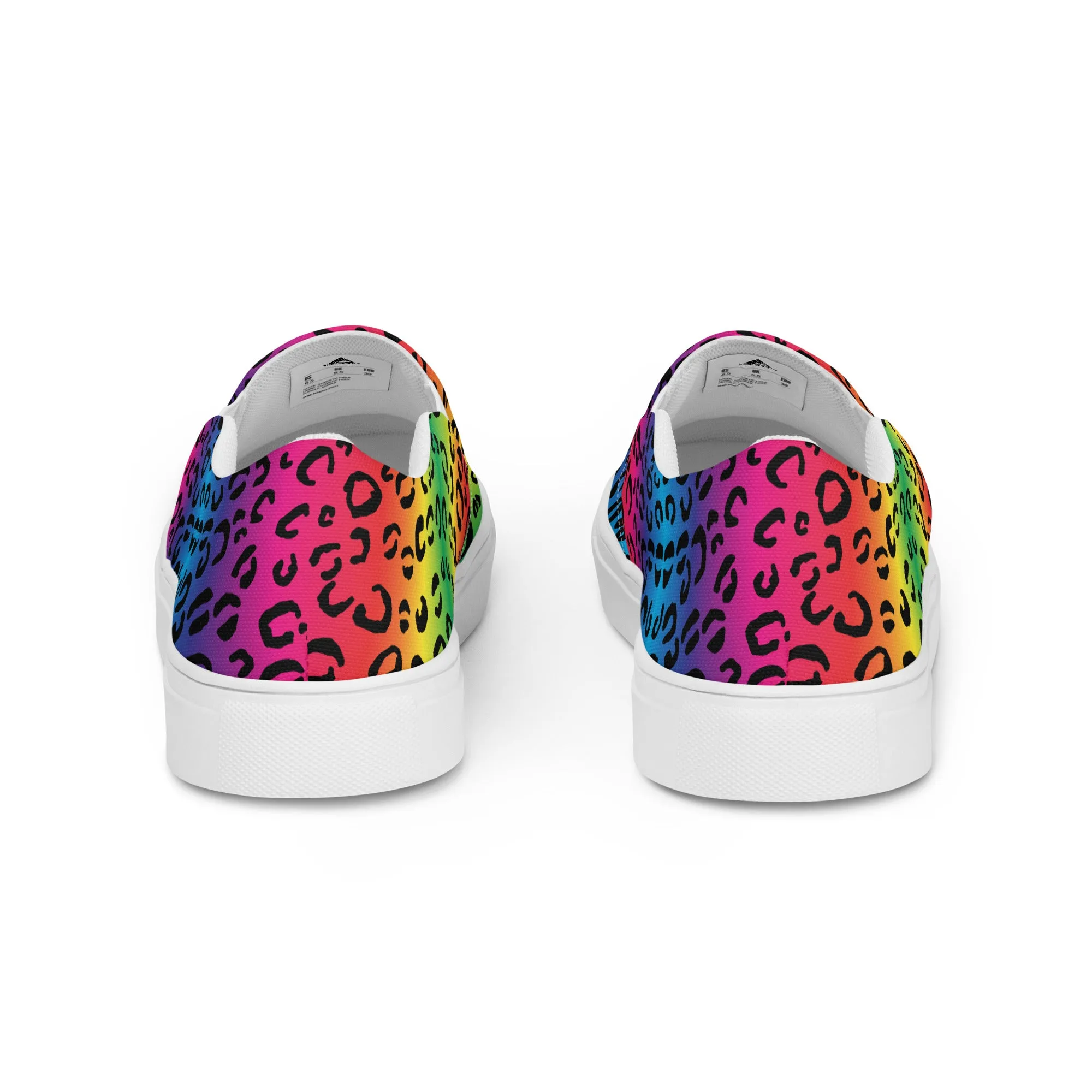 Rainbow leopard Men’s slip-on canvas shoes