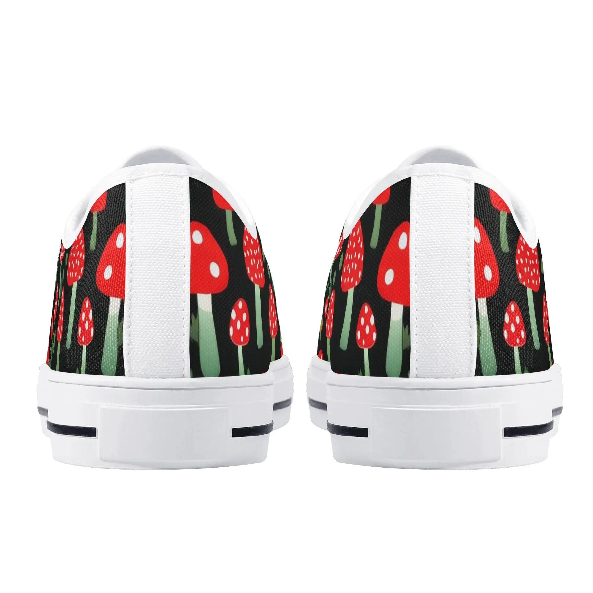 Red Mushrooms Womens Rubber Low Top Sneakers