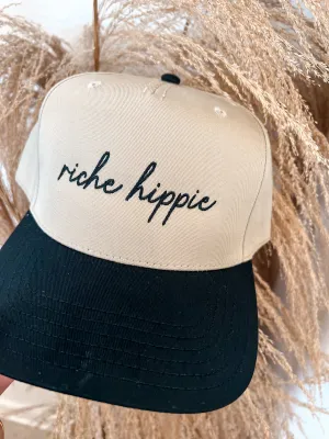 Riche Hippie Cursive Canvas Trucker Hat