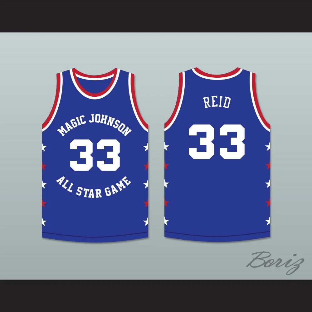 Robert Reid 33 Magic Johnson All Star Game Blue Basketball Jersey 1986 Midsummer Night's Magic Charity Event