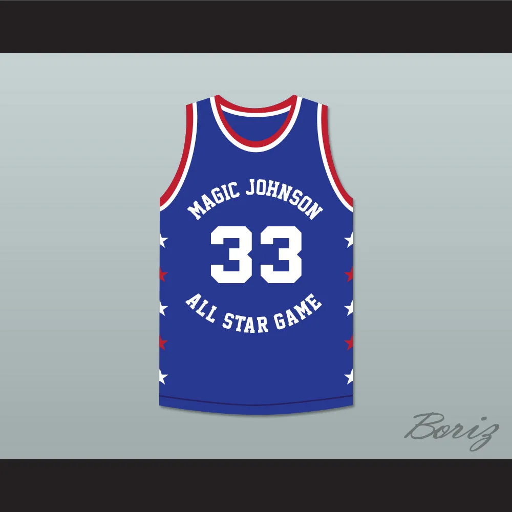 Robert Reid 33 Magic Johnson All Star Game Blue Basketball Jersey 1986 Midsummer Night's Magic Charity Event