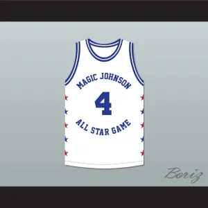 Ron Harper 4 Magic Johnson All Star Game White Basketball Jersey 1988 Midsummer Night's Magic Charity Event