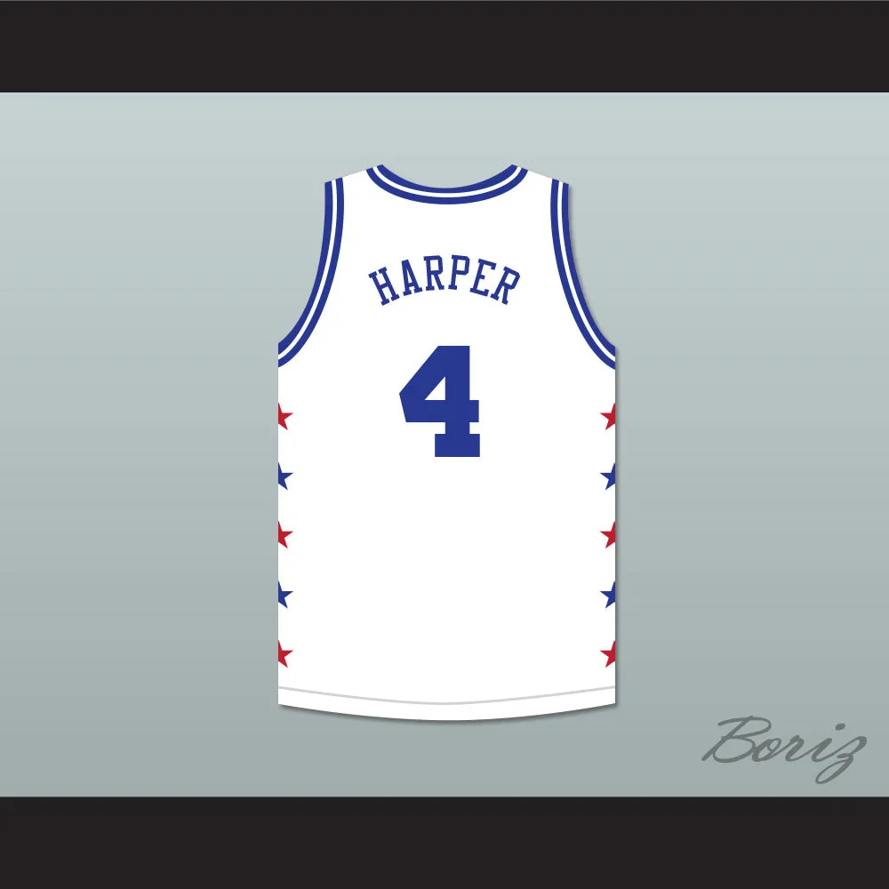 Ron Harper 4 Magic Johnson All Star Game White Basketball Jersey 1988 Midsummer Night's Magic Charity Event