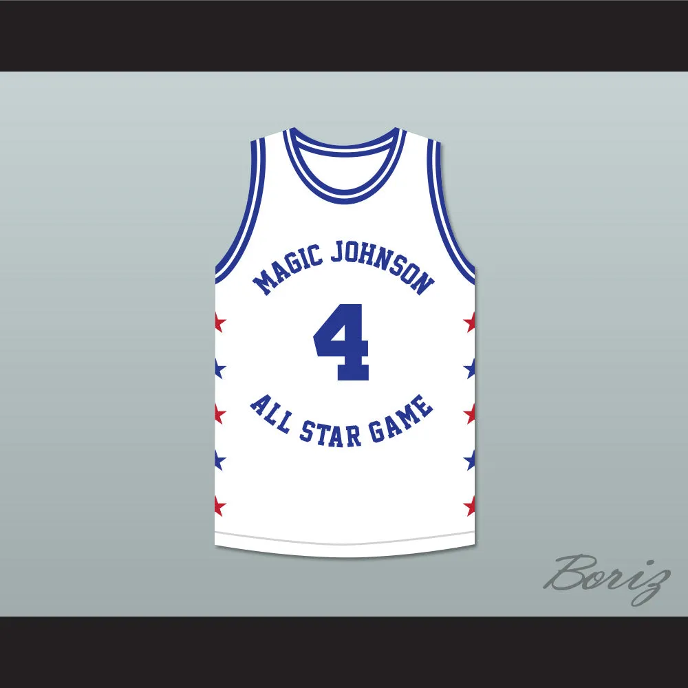 Ron Harper 4 Magic Johnson All Star Game White Basketball Jersey 1988 Midsummer Night's Magic Charity Event