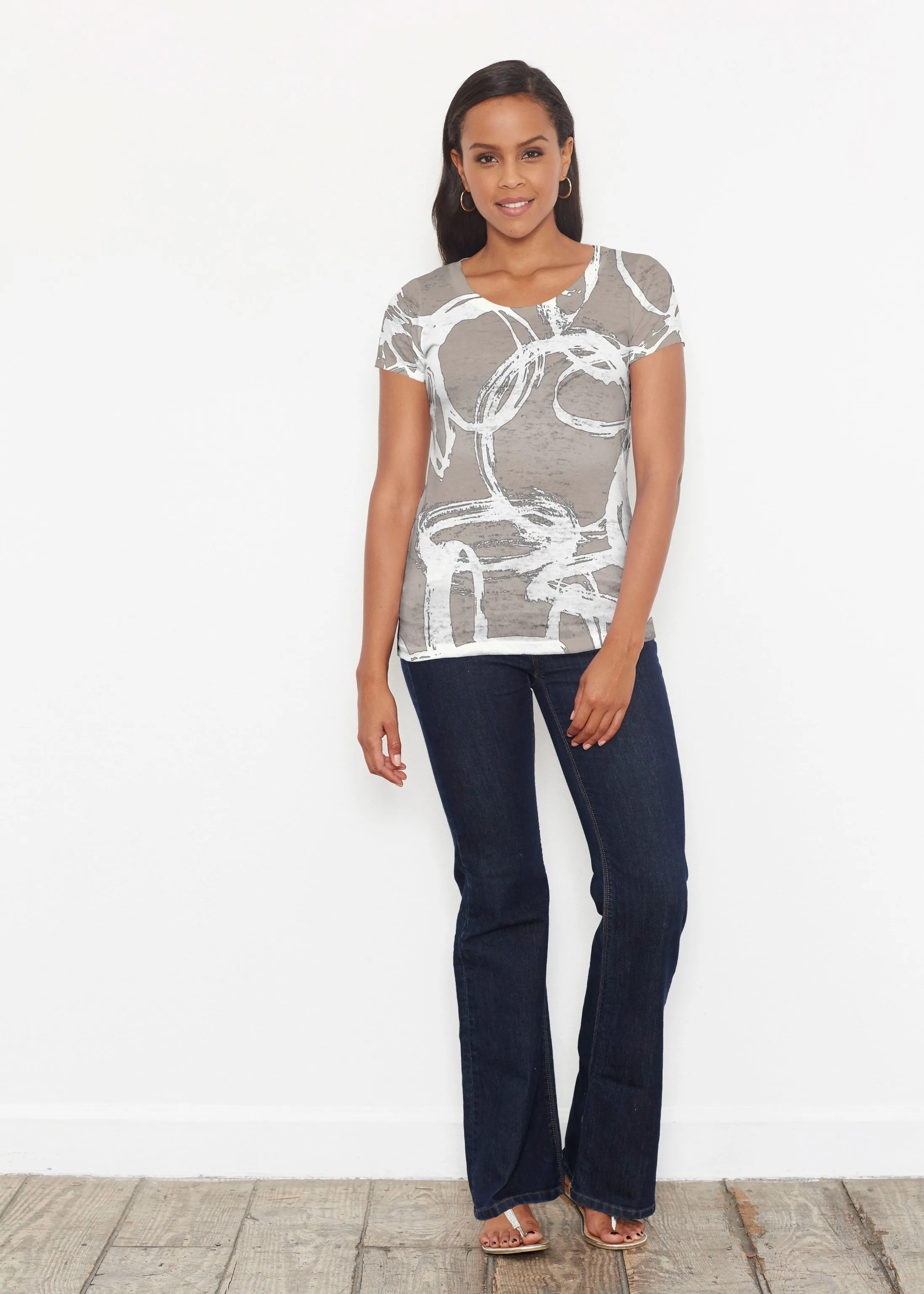 Round About (16261) ~ Short Sleeve Scoop Shirt