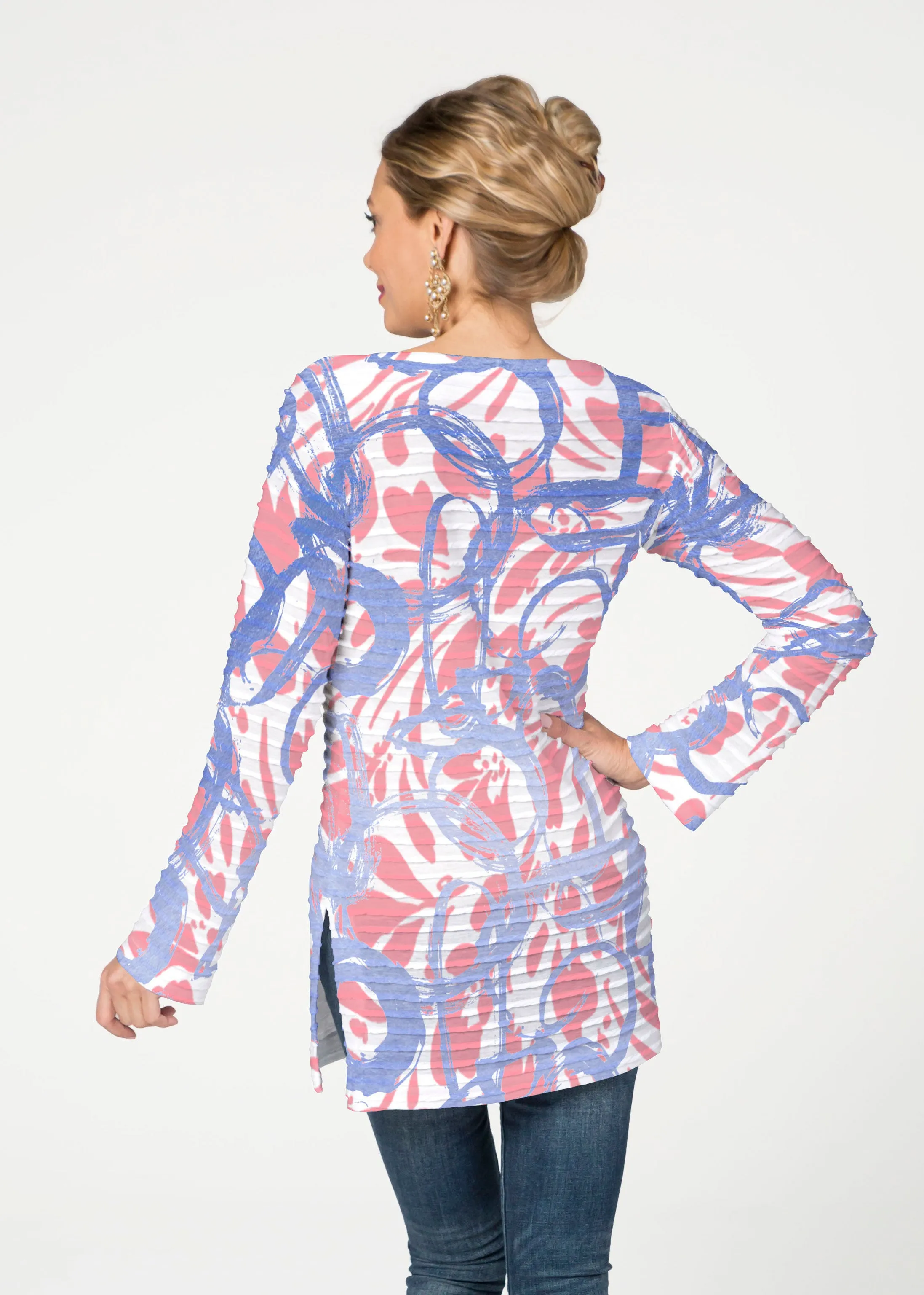 Round About Perri (16253) ~ Banded Boatneck Tunic