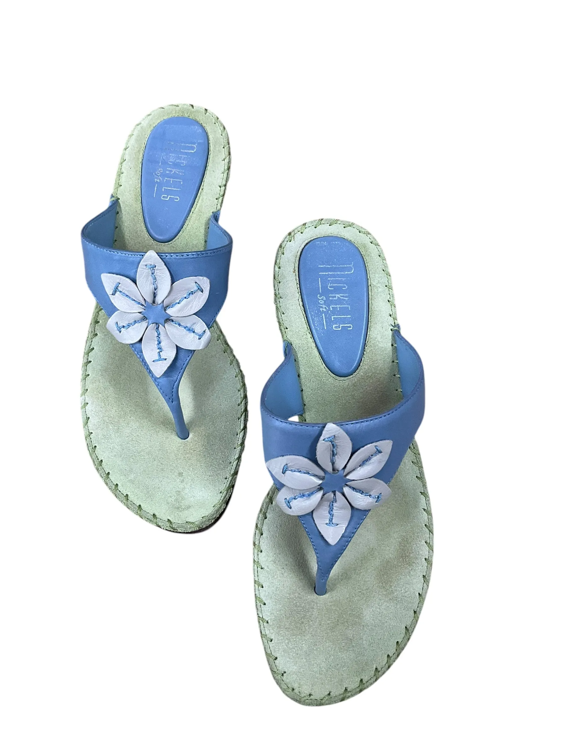 Sandals Heels Block By Nickels Shoes In Floral Print, Size: 6