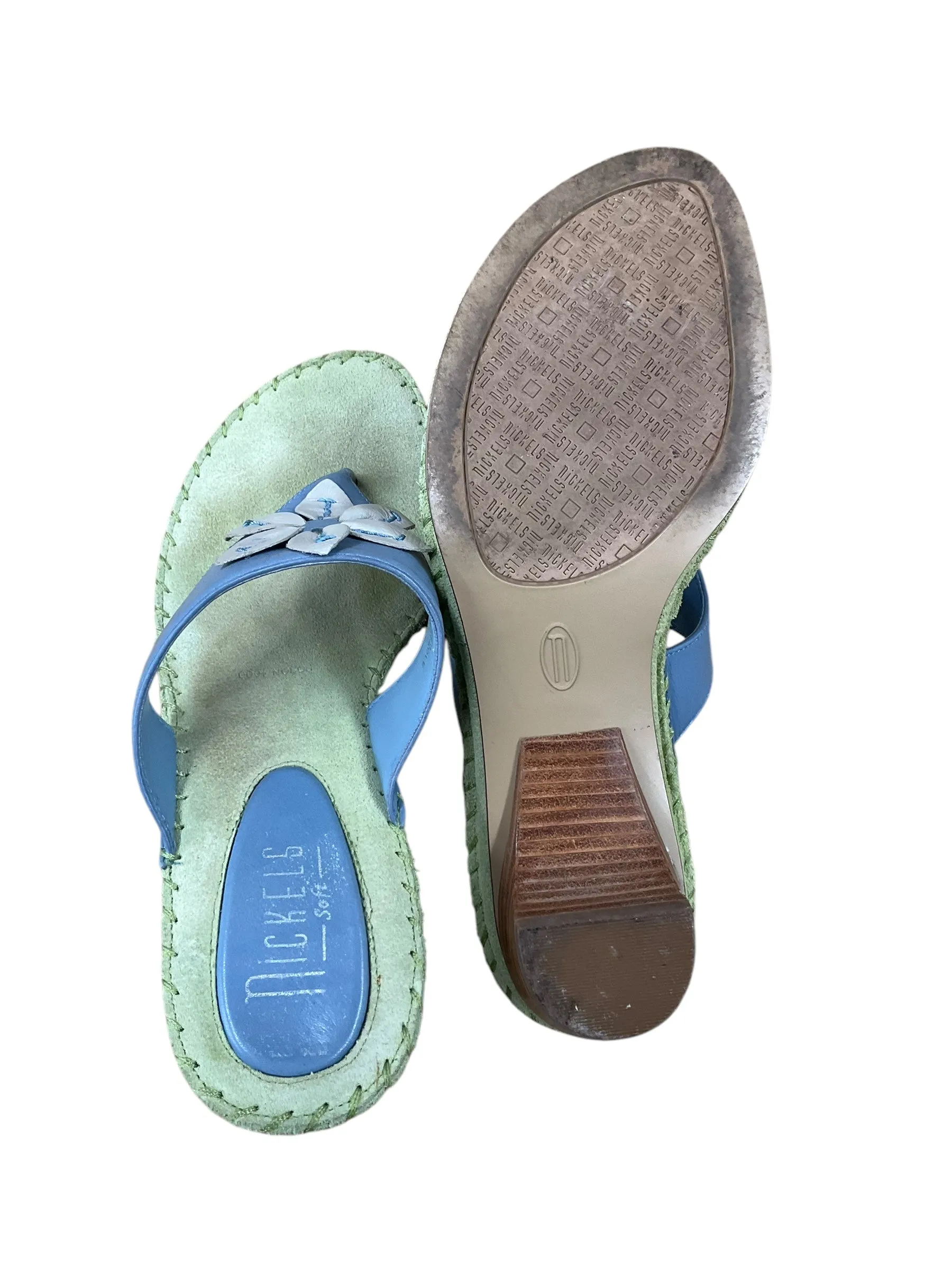 Sandals Heels Block By Nickels Shoes In Floral Print, Size: 6