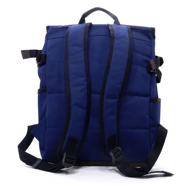 School backpack Belt navy Canvas color block I Pad laptop form L pockets Bag