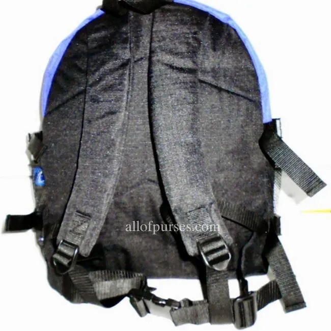 School Book Backpack Bag Outdoor Daypack Sport Black Blue Color Block gym