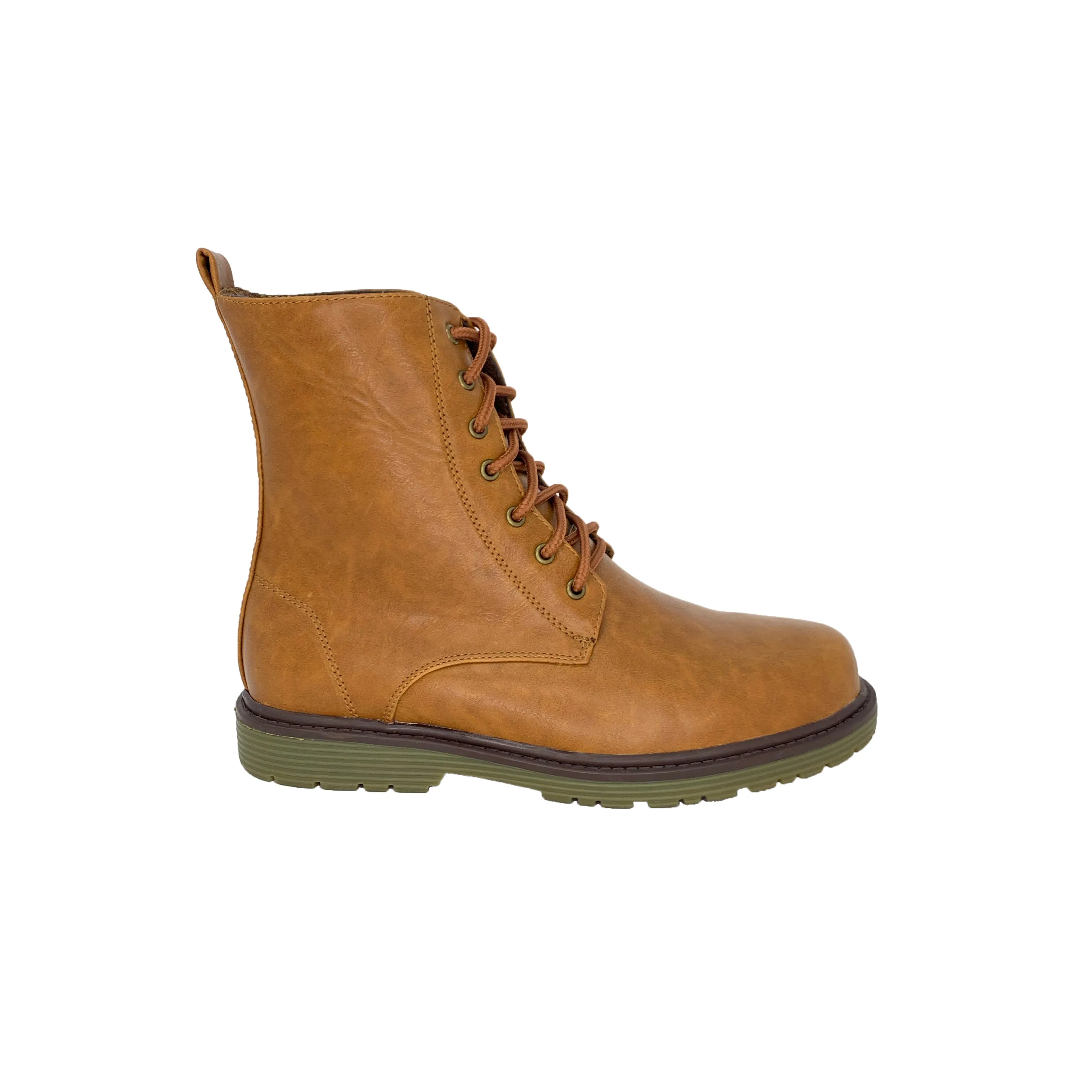 Scott Cognac Faux Leather Ankle Boots