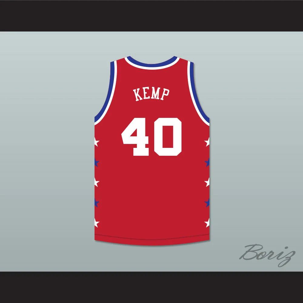 Shawn Kemp 40 Magic Johnson All Star Game Red Basketball Jersey 1990 Midsummer Night's Magic Charity Event
