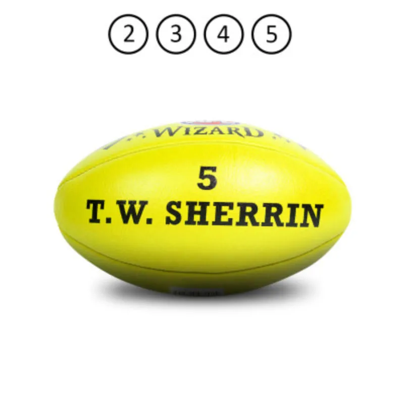 Sherrin Wizard Leather Football - Yellow