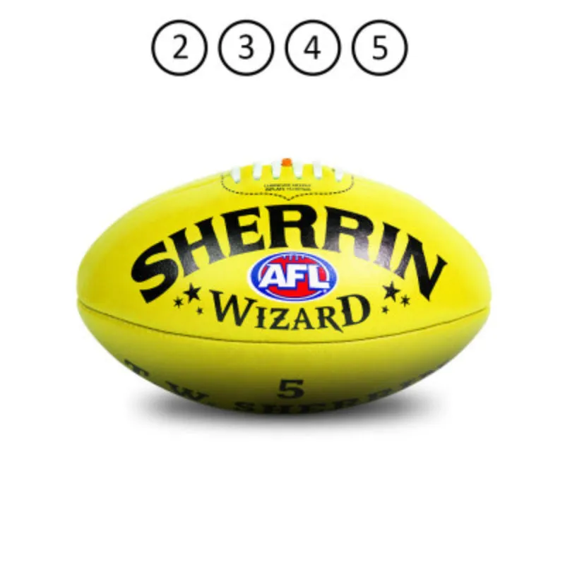 Sherrin Wizard Leather Football - Yellow