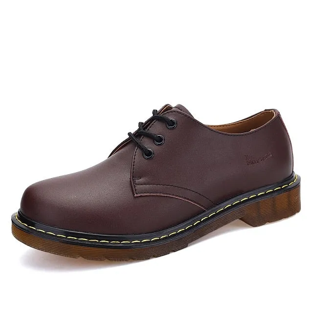 Shoes Women Leather lace-up Thick Bottom Flat Platform Martin Shoes Unisex Spring Autumn Causal Shoes Flats Oxfords