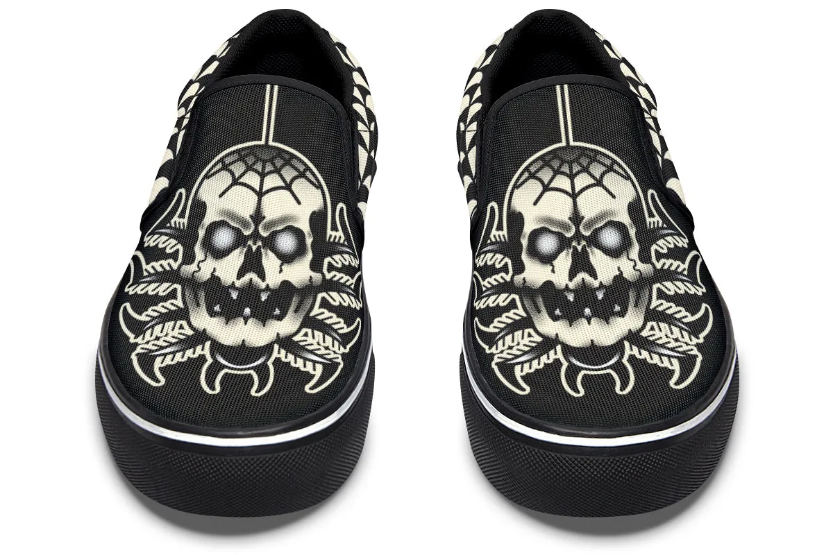 Skull Spider Slip On Shoes