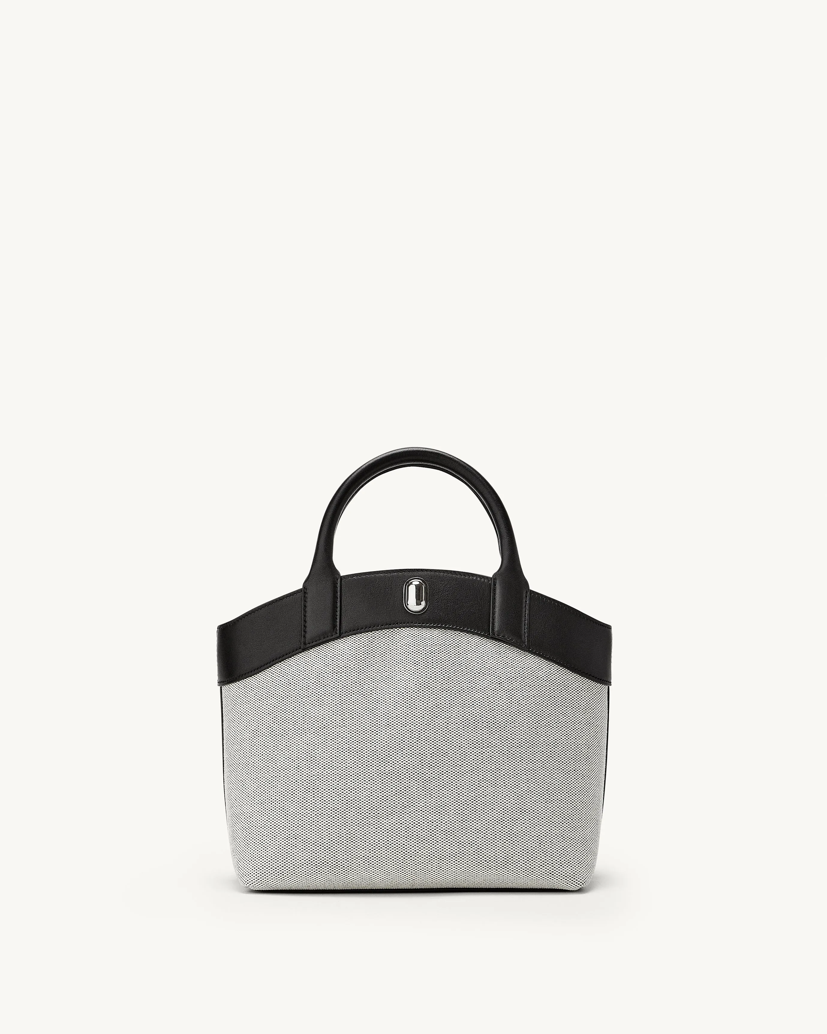 Small Tondo Tote in Canvas with Black Trim