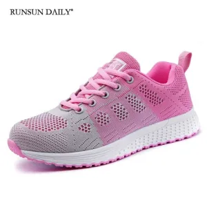 Sneakers Women's Fashion Lace Up Running Shoes Sports Tennis Shoes