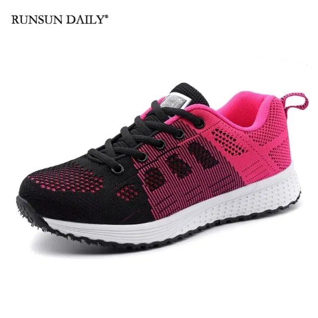 Sneakers Women's Fashion Lace Up Running Shoes Sports Tennis Shoes