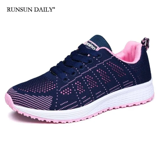Sneakers Women's Fashion Lace Up Running Shoes Sports Tennis Shoes