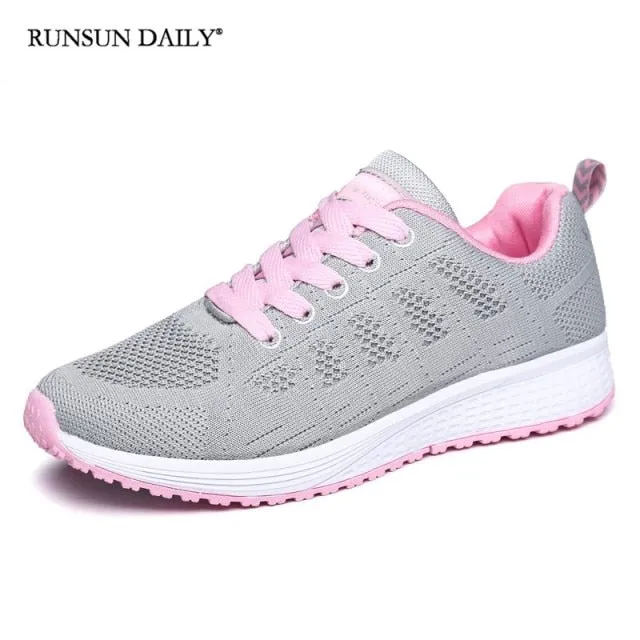 Sneakers Women's Fashion Lace Up Running Shoes Sports Tennis Shoes