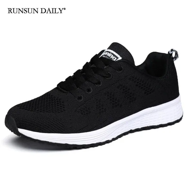 Sneakers Women's Fashion Lace Up Running Shoes Sports Tennis Shoes