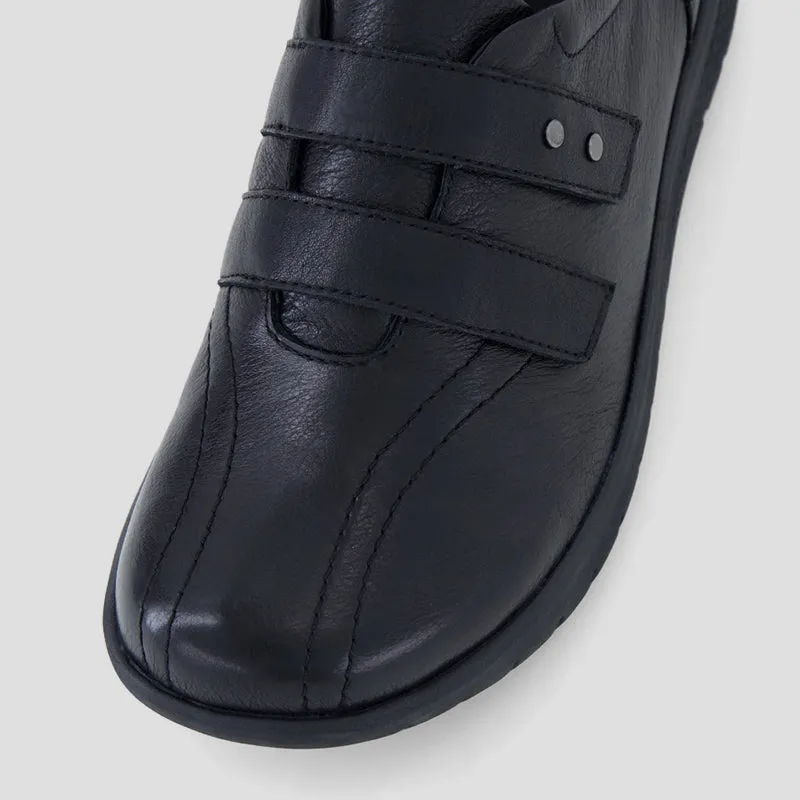 SONNYE XF - BLACK LEATHER-BLACK SOLE