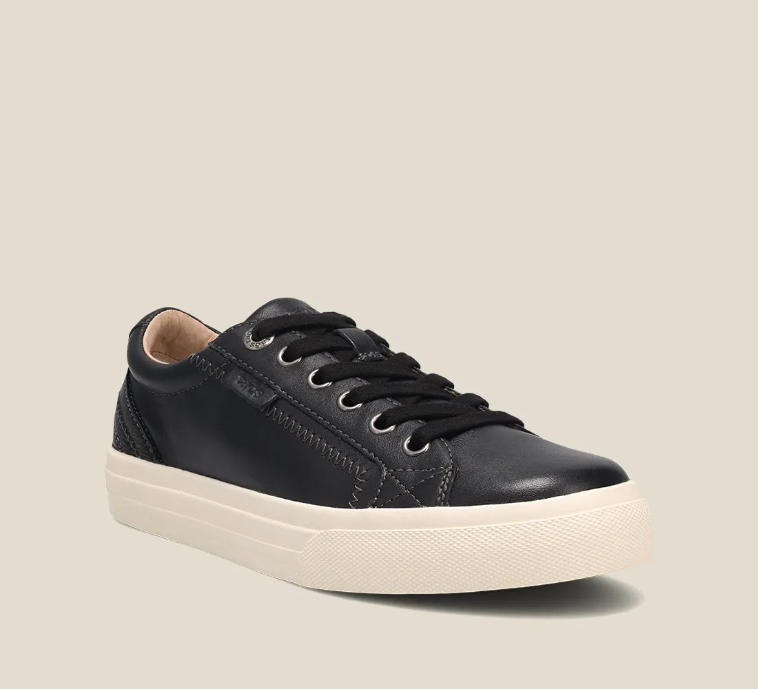 Taos Plim Soul Lux Leather Sneaker in White, Merlot, Black & Carmel