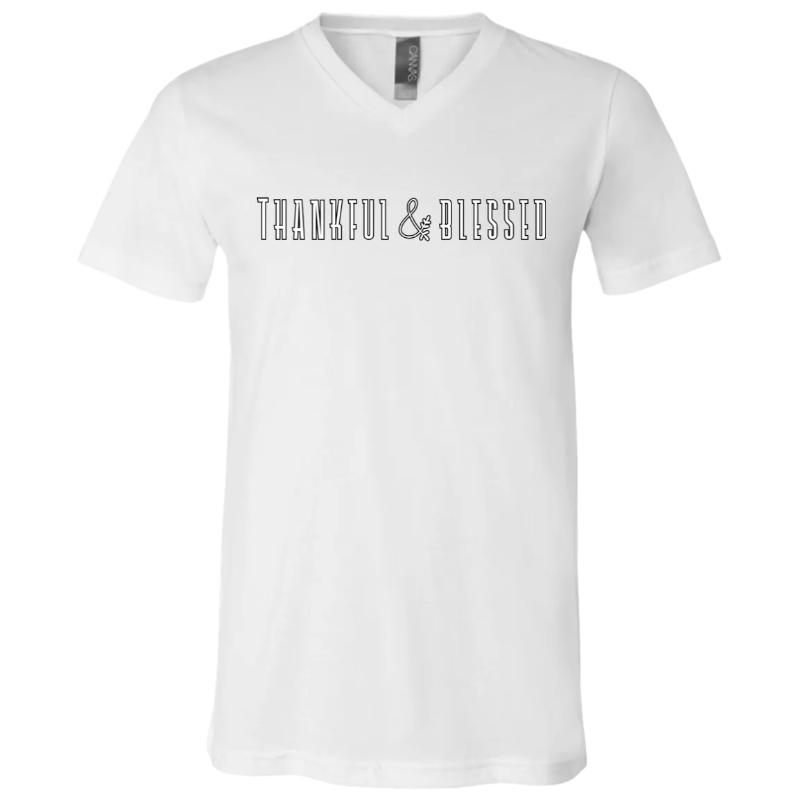 Thankful and Blessed Bella Canvas V-Neck Tee - Embrace Gratitude in Style