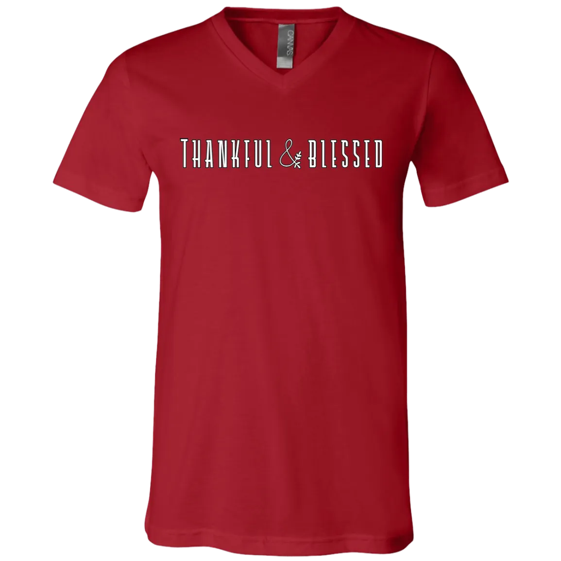 Thankful and Blessed Bella Canvas V-Neck Tee - Embrace Gratitude in Style