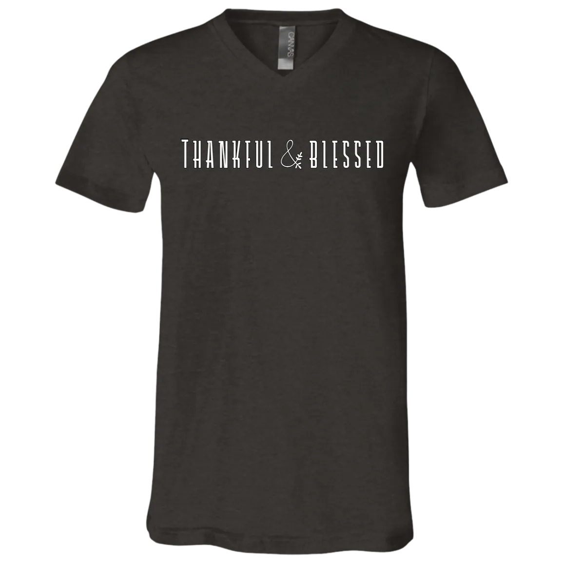 Thankful and Blessed Bella Canvas V-Neck Tee - Embrace Gratitude in Style