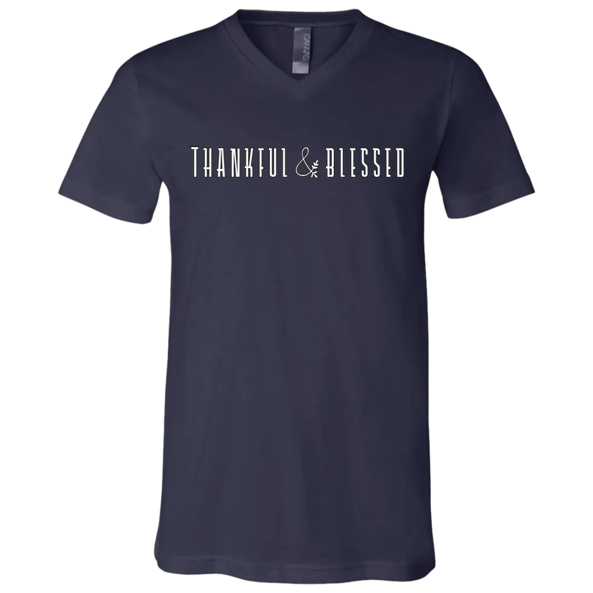 Thankful and Blessed Bella Canvas V-Neck Tee - Embrace Gratitude in Style