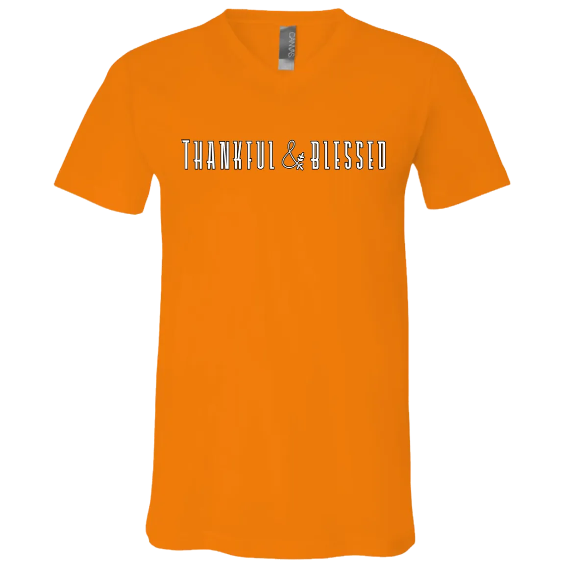 Thankful and Blessed Bella Canvas V-Neck Tee - Embrace Gratitude in Style