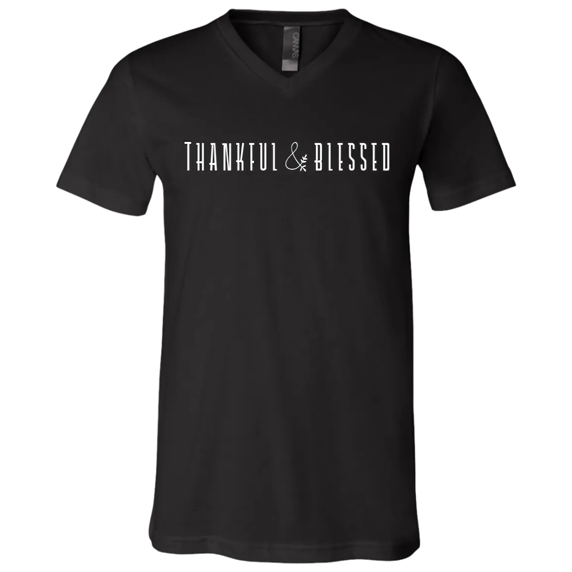 Thankful and Blessed Bella Canvas V-Neck Tee - Embrace Gratitude in Style