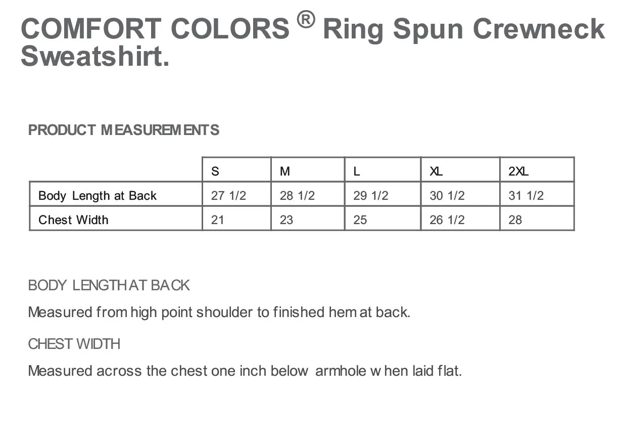 The Citadel Block C Sports, Tennis, Embroidered Unisex Comfort Colors ® Ring Spun Crewneck Sweatshirt