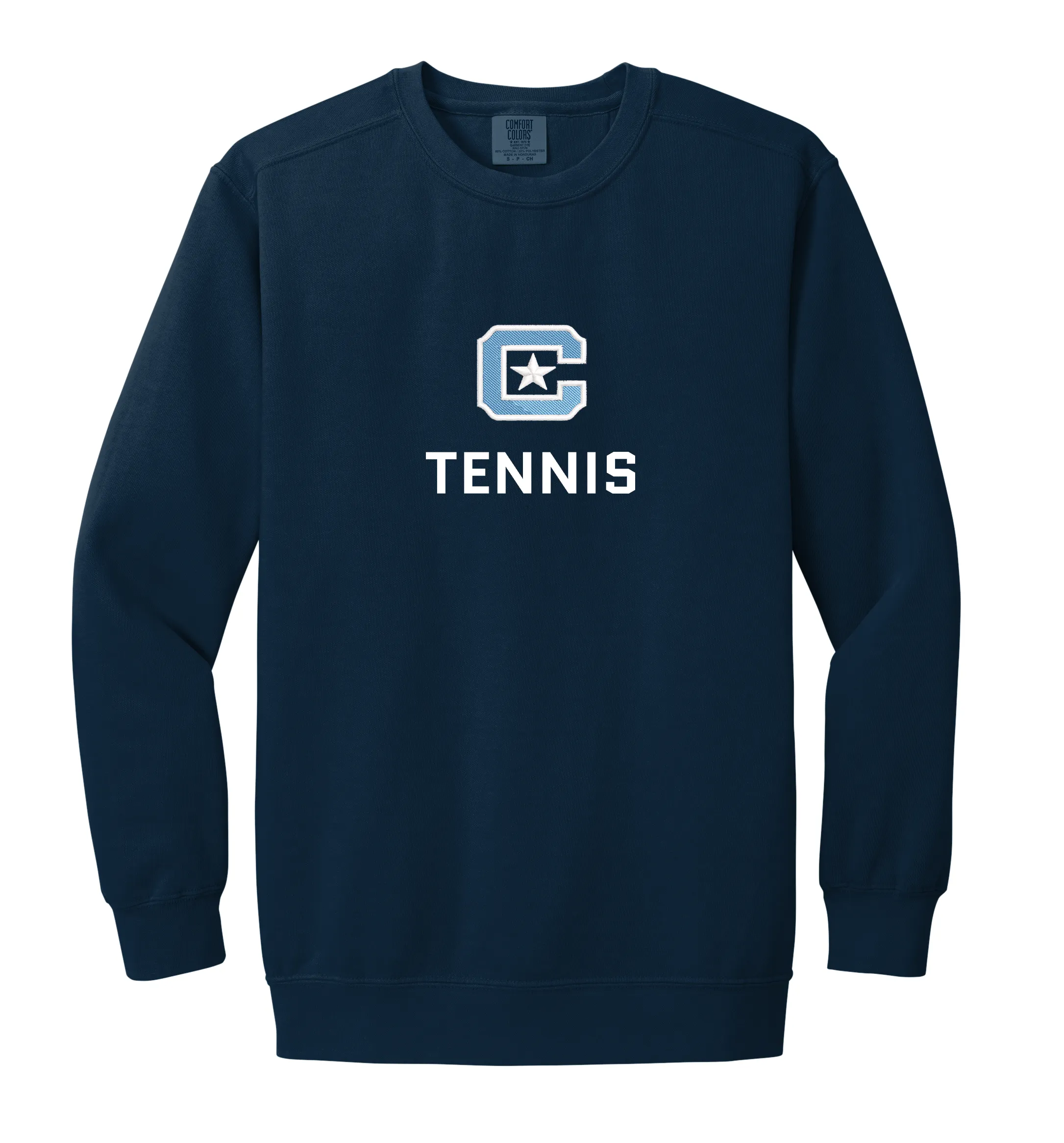 The Citadel Block C Sports, Tennis, Embroidered Unisex Comfort Colors ® Ring Spun Crewneck Sweatshirt