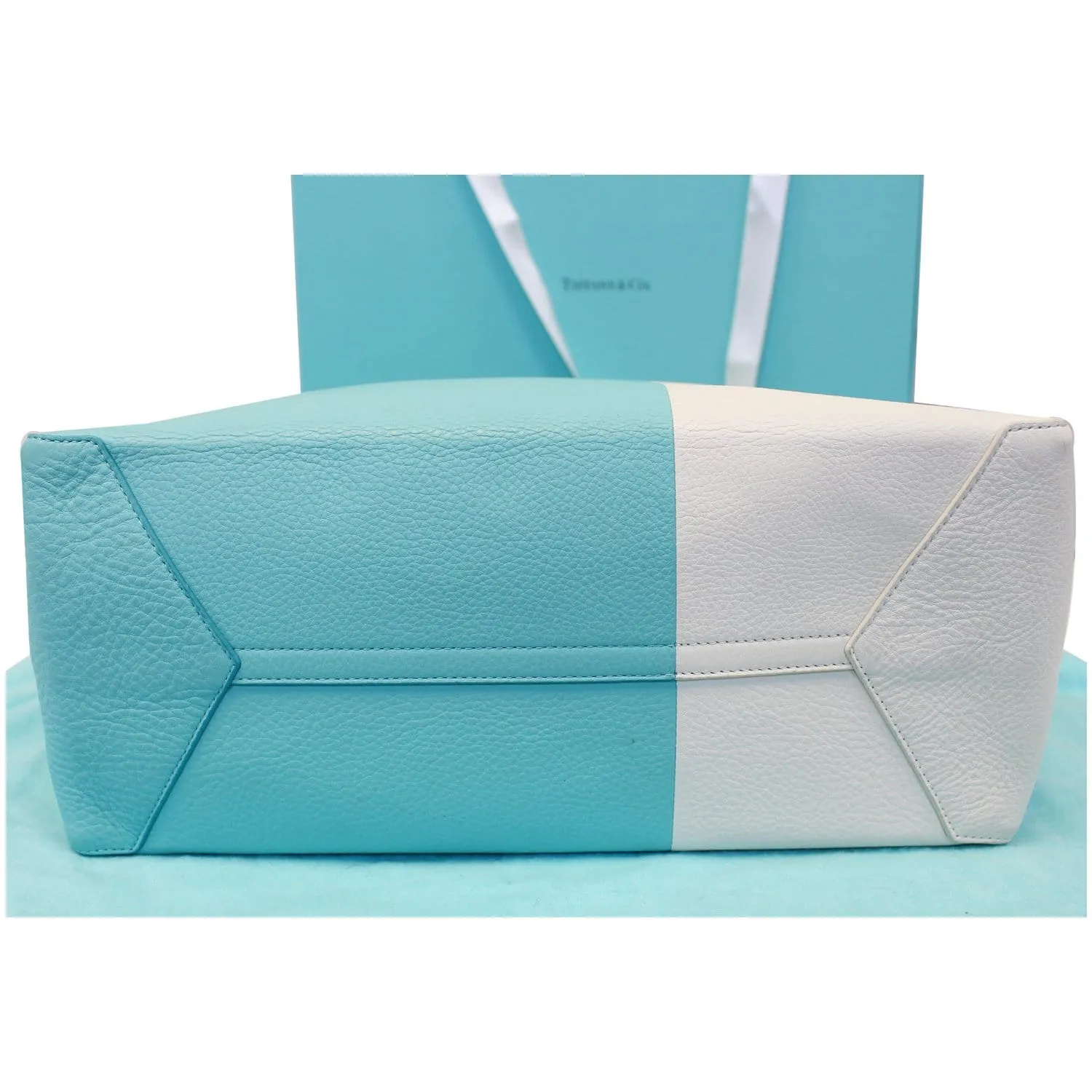Tiffany & Co Color Block Shoulder Bag Off-white/Blue