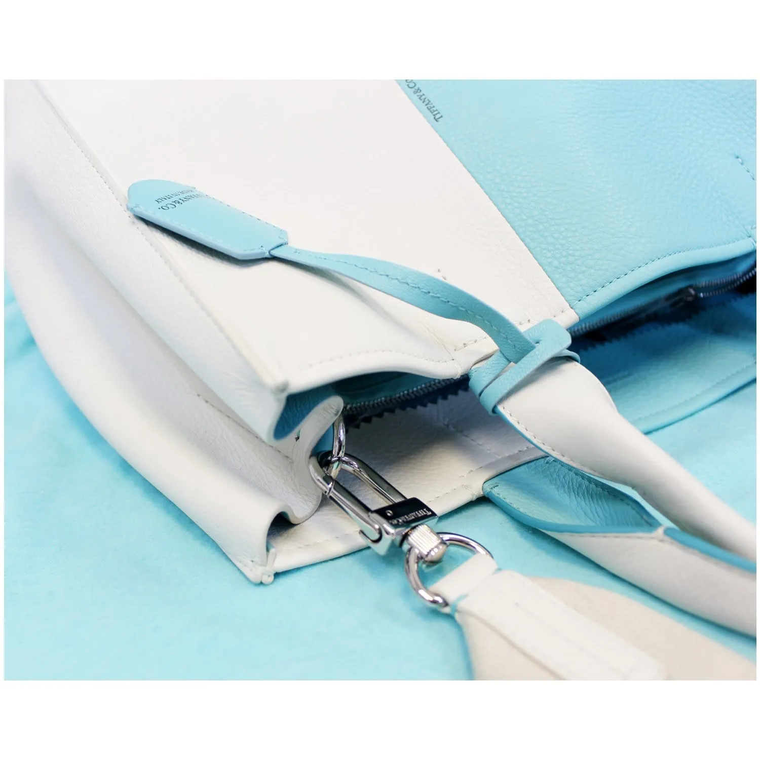 Tiffany & Co Color Block Shoulder Bag Off-white/Blue