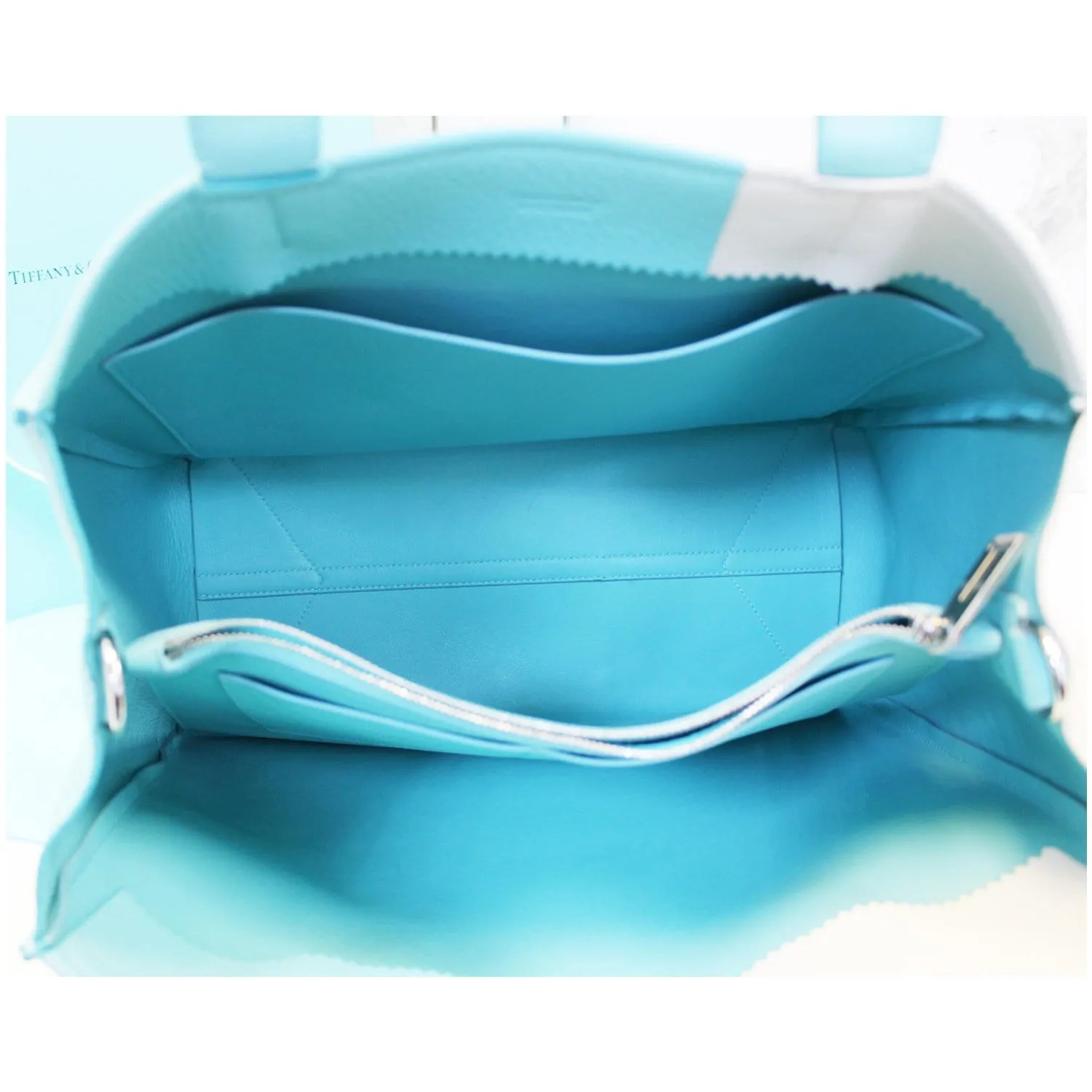 Tiffany & Co Color Block Shoulder Bag Off-white/Blue