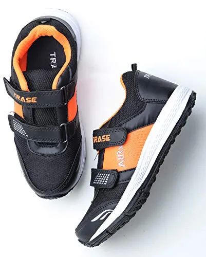 TRASE Boys Black Orange Running Shoes - 11 UK (Kids)
