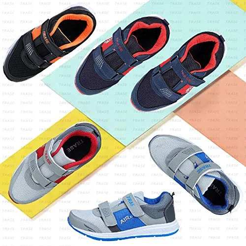 TRASE Boys Black Orange Running Shoes - 11 UK (Kids)