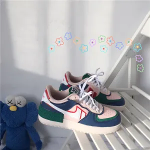 ULZZANG DARK BLUE COLOR BLOCK SNEAKERS UB2752