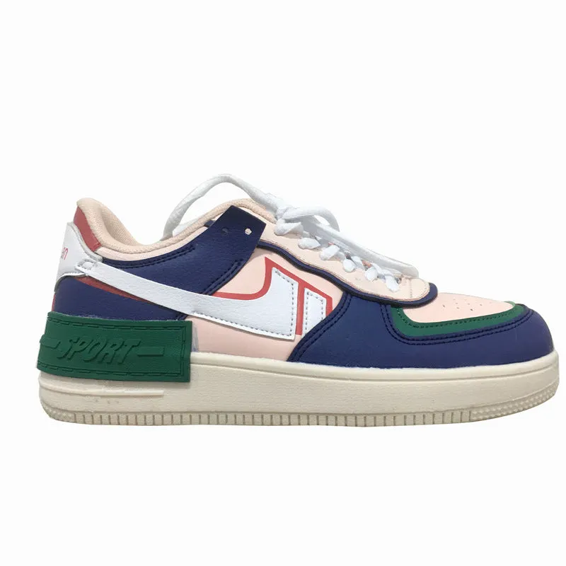ULZZANG DARK BLUE COLOR BLOCK SNEAKERS UB2752