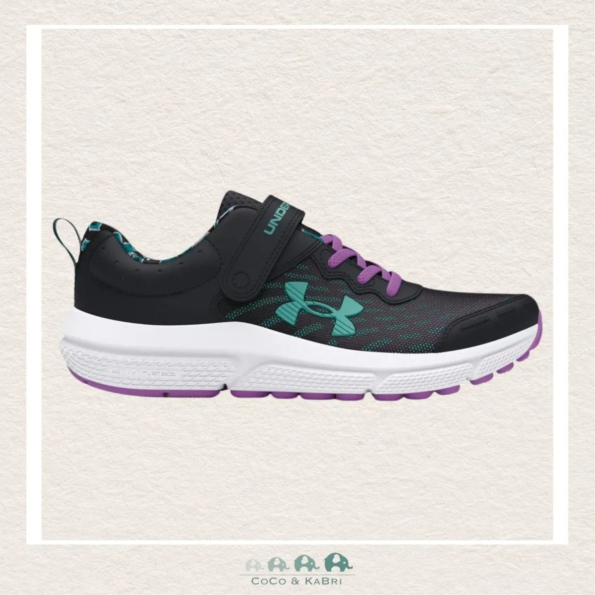 Under Armour GPS Assert 10 AC Girls Running Shoes - Black/Purple/Turquoise (N3-16)